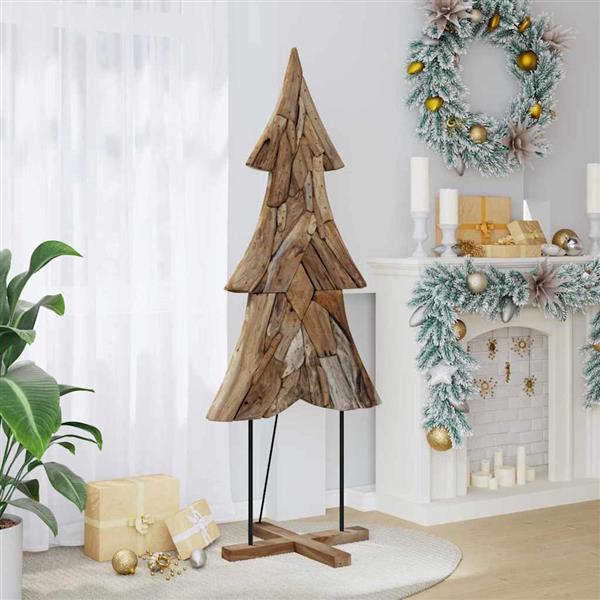 Grote foto vidaxl kerstboom met standaard bruin 180 cm massief teakhout diversen overige diversen