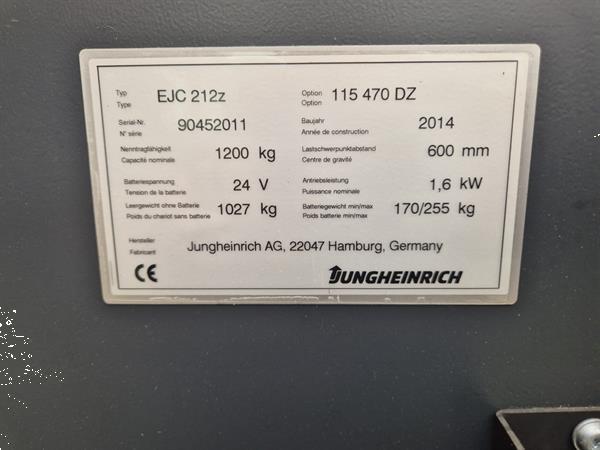 Grote foto jungheinrich ejc 212z stapelaar 1.2 ton mast 3f470 bj 2014 nieuwstaat doe het zelf en verbouw hefwerktuigen
