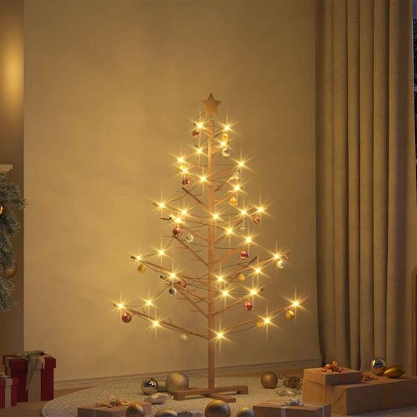 Grote foto vidaxl houten kerstboom met standaard bruin 150 cm massief grenenhout diversen overige diversen