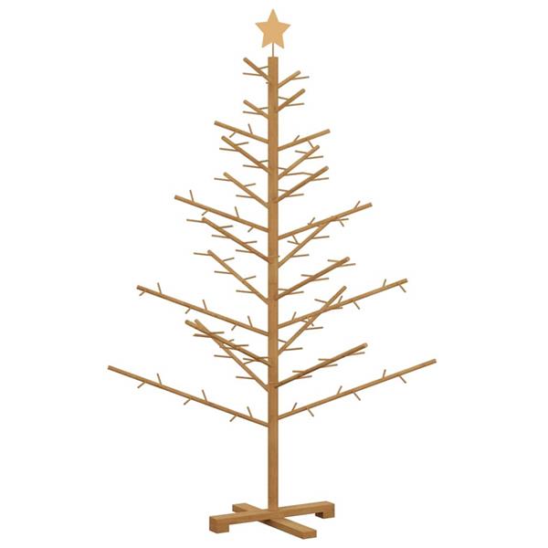 Grote foto vidaxl houten kerstboom met standaard bruin 150 cm massief grenenhout diversen overige diversen