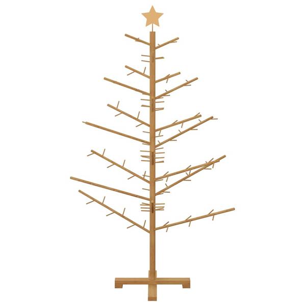 Grote foto vidaxl houten kerstboom met standaard bruin 150 cm massief grenenhout diversen overige diversen