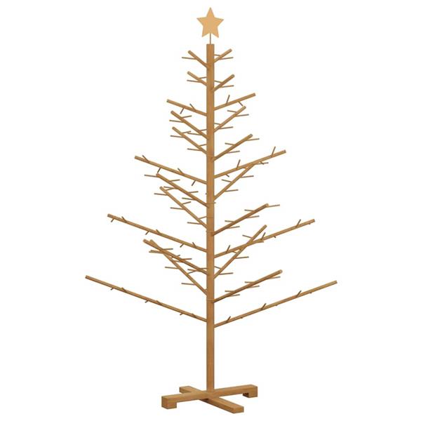 Grote foto vidaxl houten kerstboom met standaard bruin 150 cm massief grenenhout diversen overige diversen