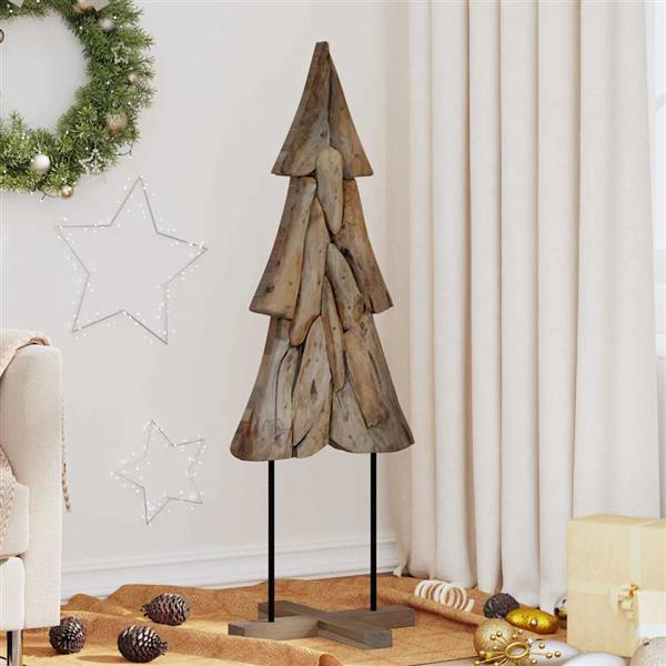 Grote foto vidaxl kerstboom met standaard bruin 120 cm massief teakhout diversen overige diversen