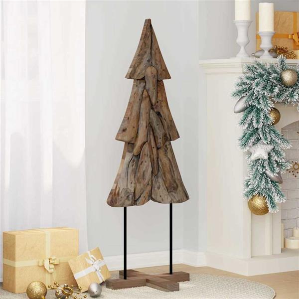 Grote foto vidaxl kerstboom met standaard bruin 120 cm massief teakhout diversen overige diversen