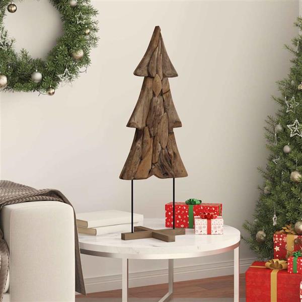 Grote foto vidaxl kerstboom met standaard bruin 90 cm massief teakhout diversen overige diversen