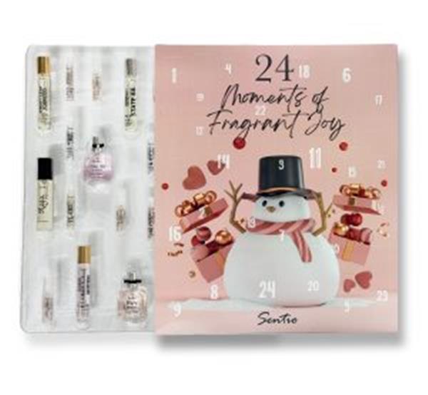 Grote foto luxe adventskalender sneeuwpop sieraden tassen en uiterlijk parfum
