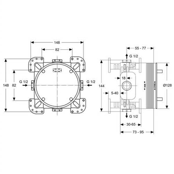 Grote foto ideal standard easy box inbouwdeel bad douchethermostaat doe het zelf en verbouw sanitair