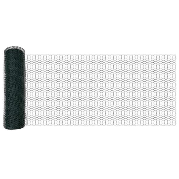 Grote foto vidaxl hexagon hek groen 0.8 x 10 m staal tuin en terras hekken en schuttingen