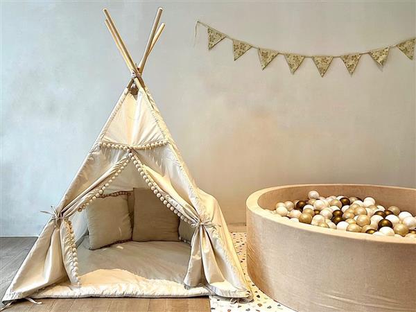 Grote foto tipi tent mocca tipi tent mocca mat en 2 kussens kinderen en baby overige