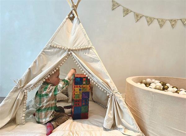 Grote foto tipi tent mocca tipi tent mocca mat en 2 kussens kinderen en baby overige