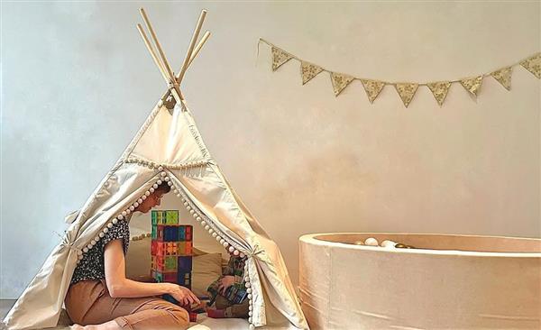 Grote foto tipi tent mocca tipi tent mocca mat en 2 kussens kinderen en baby overige