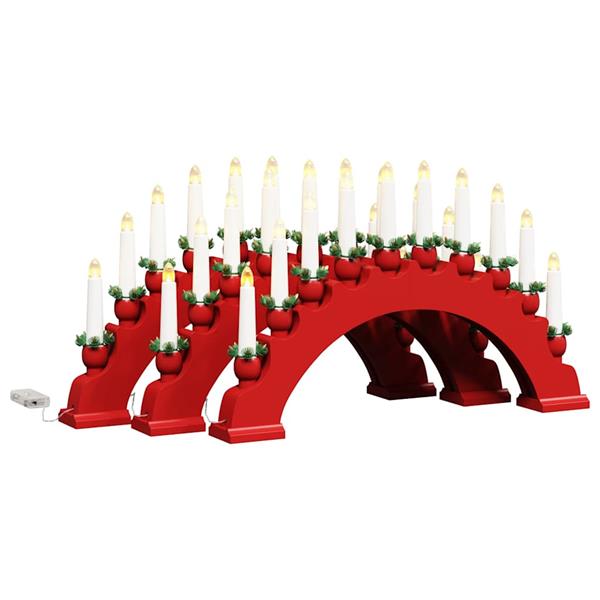 Grote foto vidaxl kerst kaarsenboog met 10 led kaarsen 3 pcs rood 47 x 5 x 29 cm diversen overige diversen