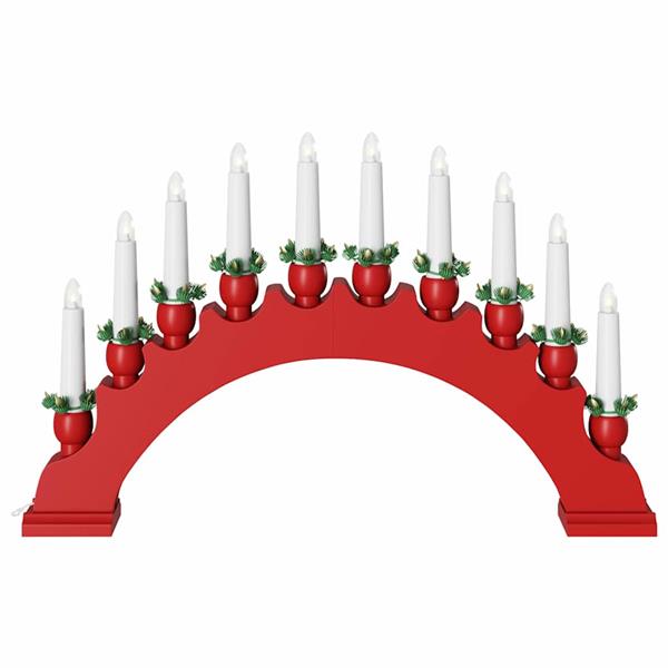 Grote foto vidaxl kerst kaarsenboog met 10 led kaarsen 3 pcs rood 47 x 5 x 29 cm diversen overige diversen
