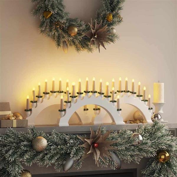 Grote foto vidaxl kerst kaarsenboog met 10 led kaarsen 3 pcs wit 47 x 5 x 29 cm diversen overige diversen