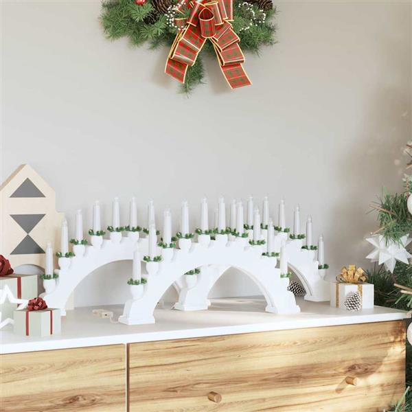 Grote foto vidaxl kerst kaarsenboog met 10 led kaarsen 3 pcs wit 47 x 5 x 29 cm diversen overige diversen