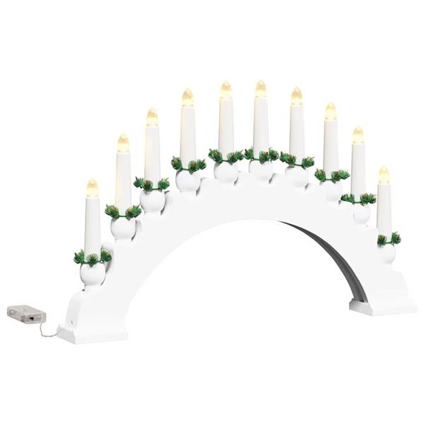 Grote foto vidaxl kerst kaarsenboog met 10 led kaarsen 3 pcs wit 47 x 5 x 29 cm diversen overige diversen