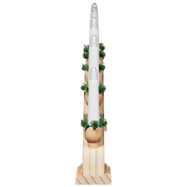 Grote foto vidaxl kerst kaarsenboog met 10 led kaarsen bruin 47 x 5 x 29 cm diversen overige diversen