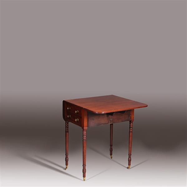 Grote foto bijzettafeltje met 2 opklapbare bladen en lange laden no.332450 antiek en kunst stoelen en banken