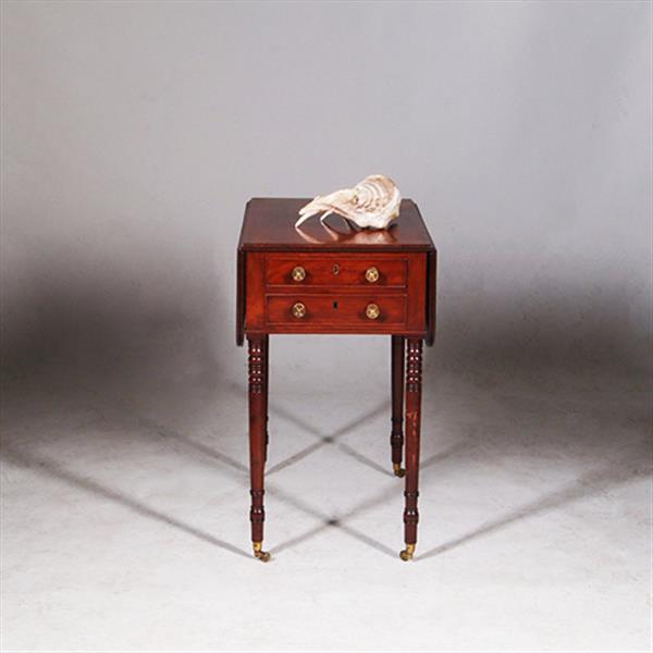 Grote foto bijzettafeltje met 2 opklapbare bladen en lange laden no.332450 antiek en kunst stoelen en banken