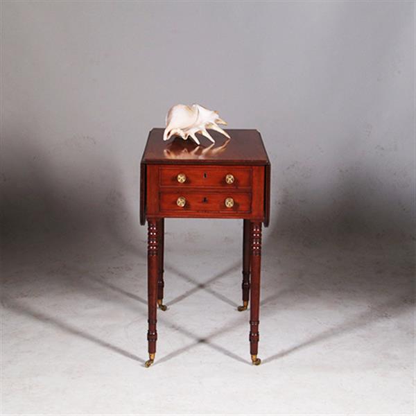 Grote foto bijzettafeltje met 2 opklapbare bladen en lange laden no.332450 antiek en kunst stoelen en banken