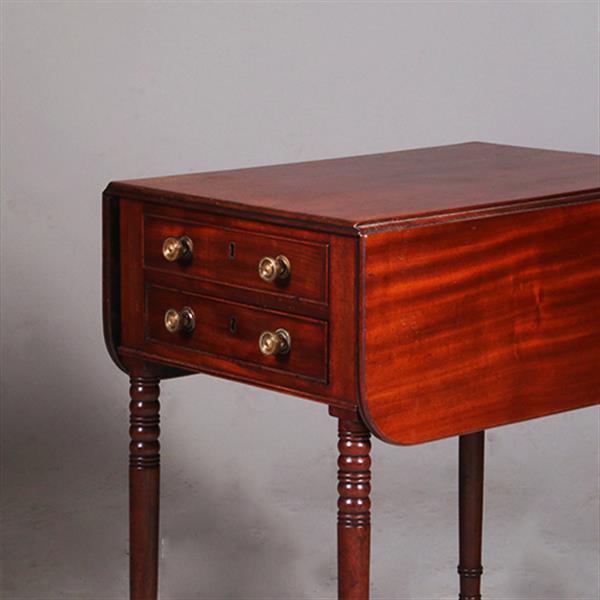 Grote foto bijzettafeltje met 2 opklapbare bladen en lange laden no.332450 antiek en kunst stoelen en banken