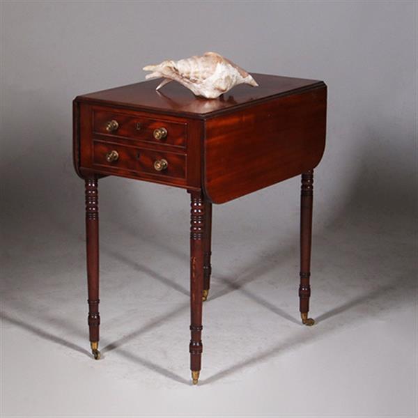 Grote foto bijzettafeltje met 2 opklapbare bladen en lange laden no.332450 antiek en kunst stoelen en banken