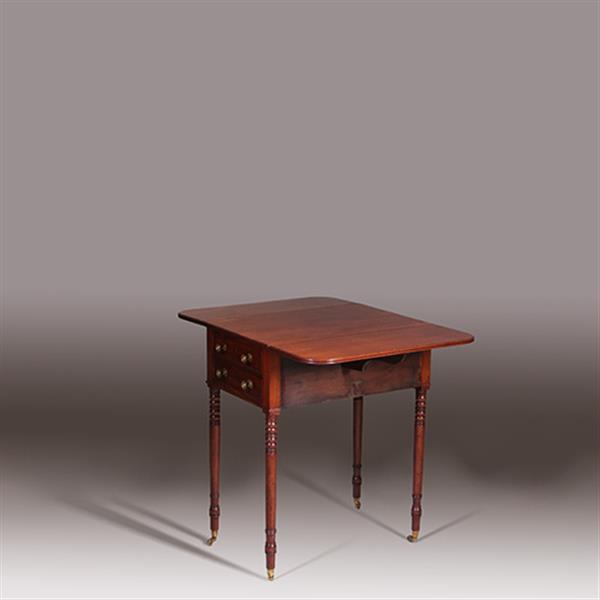 Grote foto bijzettafeltje met 2 opklapbare bladen en lange laden no.332450 antiek en kunst stoelen en banken
