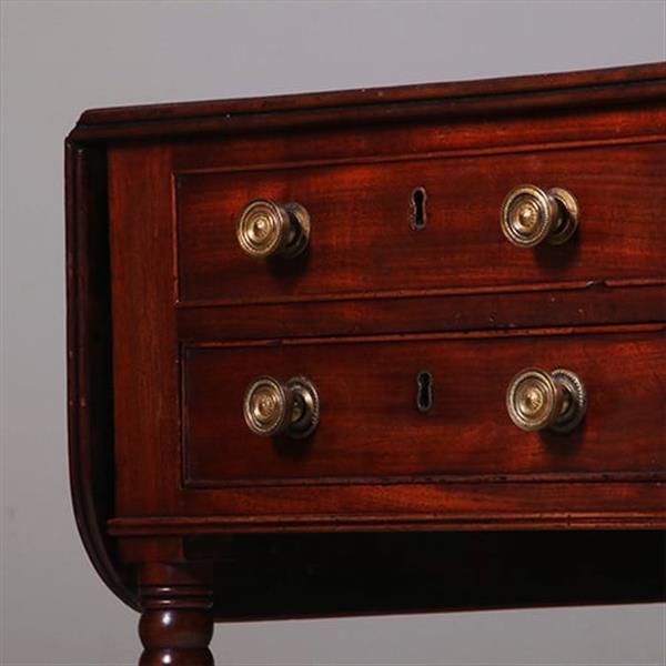 Grote foto bijzettafeltje met 2 opklapbare bladen en lange laden no.332450 antiek en kunst stoelen en banken
