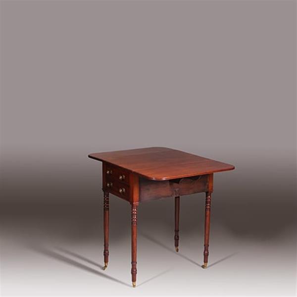 Grote foto bijzettafeltje met 2 opklapbare bladen en lange laden no.332450 antiek en kunst stoelen en banken