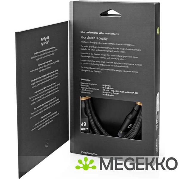 Grote foto nedis cvtb35000gy50 hdmi kabel 2 m hdmi type a standaard zwart computers en software overige computers en software