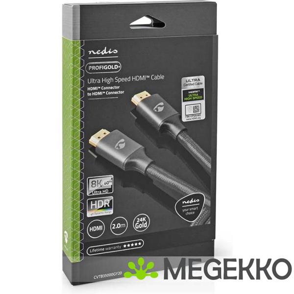 Grote foto nedis cvtb35000gy50 hdmi kabel 2 m hdmi type a standaard zwart computers en software overige computers en software
