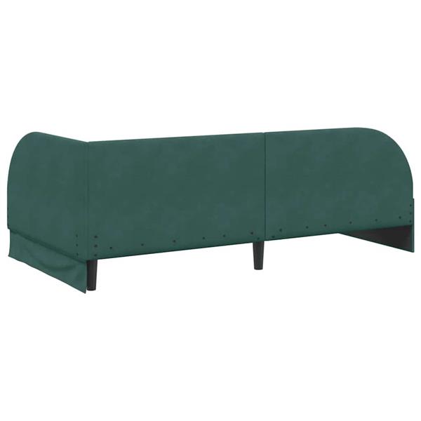 Grote foto vidaxl hoekbedframe met hoofdeinde donkergroen 90 x 190 cm fluweel antiek en kunst stoelen en banken
