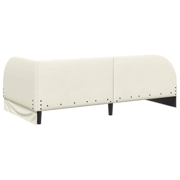 Grote foto vidaxl hoekbedframe met hoofdeinde cr me 100 x 200 cm fluweel antiek en kunst stoelen en banken