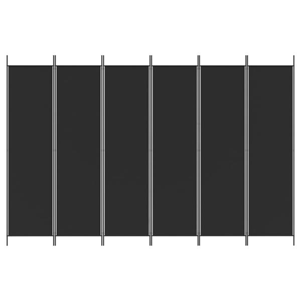 Grote foto vidaxl kamerscherm met 6 panelen 300x200 cm stof zwart huis en inrichting overige huis en inrichting