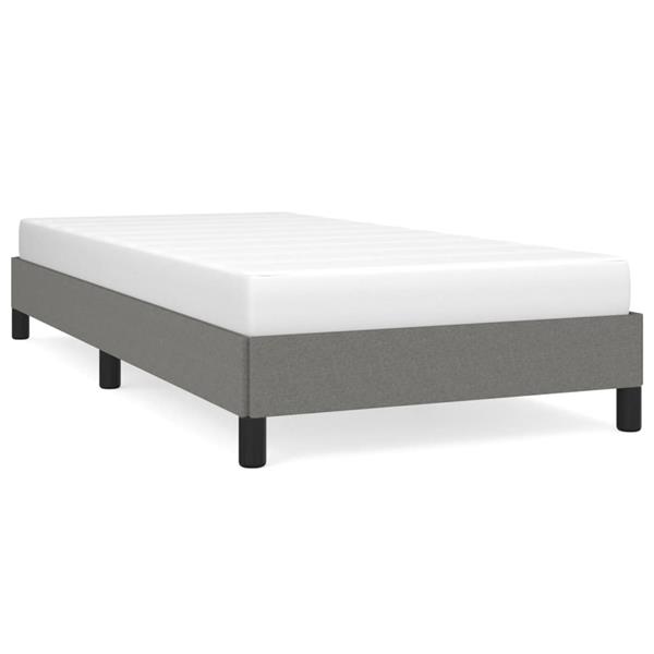 Grote foto vidaxl bedframe zonder matras 90x200 cm stof donkergrijs antiek en kunst stoelen en banken