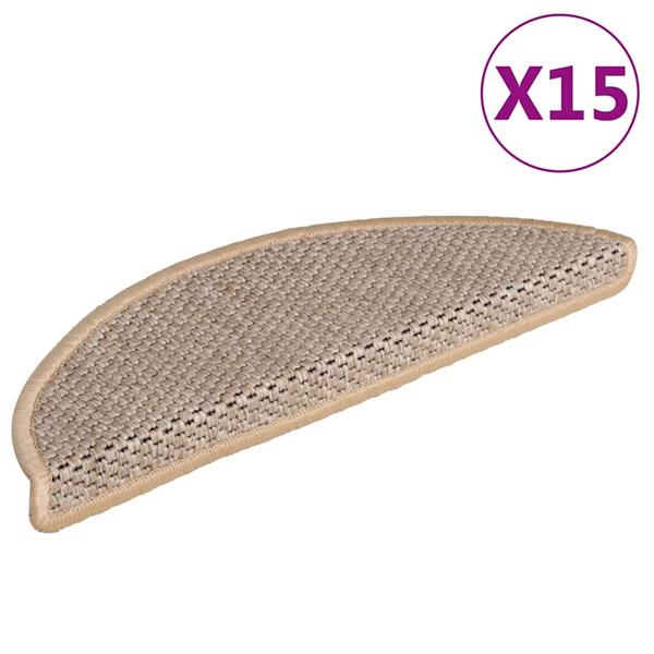 Grote foto vidaxl trapmatten zelfklevend 15 st sisal look 56x17x3 cm lichtbeige huis en inrichting overige huis en inrichting