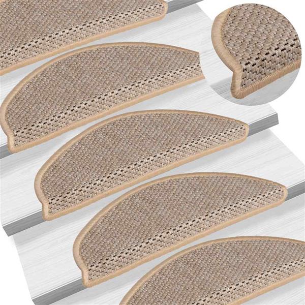 Grote foto vidaxl trapmatten zelfklevend 15 st sisal look 56x17x3 cm lichtbeige huis en inrichting overige huis en inrichting