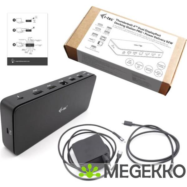 Grote foto i tec thunderbolt 4 dual displayport docking station pro power delivery 92 w computers en software overige computers en software