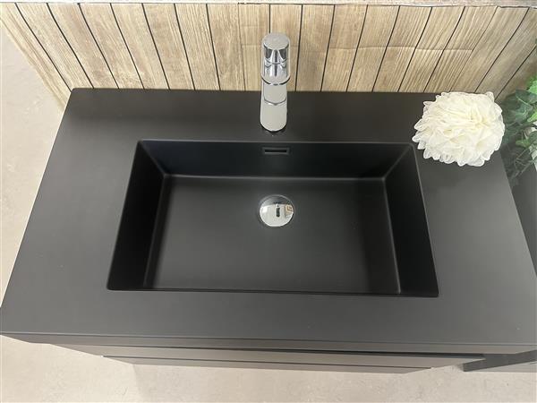 Grote foto badmeubel 80x46 mat zwart softclose greeploos huis en inrichting badkamermeubels