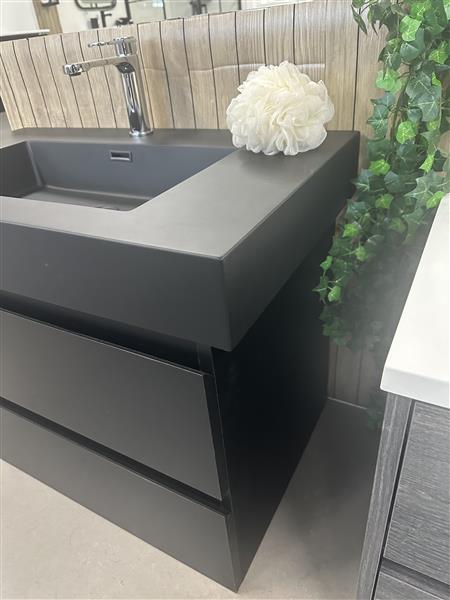 Grote foto badmeubel 80x46 mat zwart softclose greeploos huis en inrichting badkamermeubels