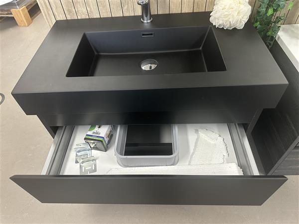 Grote foto badmeubel 80x46 mat zwart softclose greeploos huis en inrichting badkamermeubels