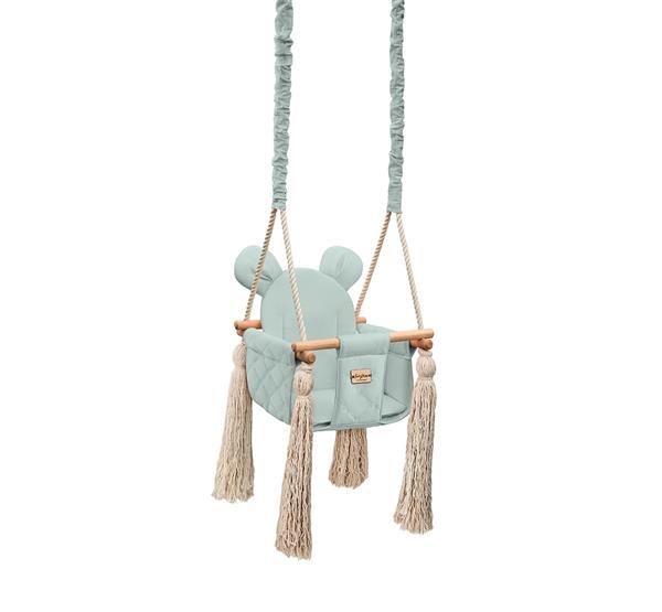 Grote foto babyschommel mintgreen met veiligheidsgordels standaard 2 5 m kinderen en baby overige