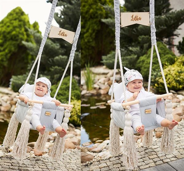 Grote foto babyschommel mintgreen met veiligheidsgordels standaard 2 5 m kinderen en baby overige