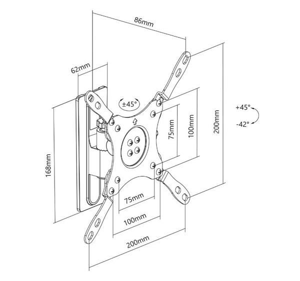 Grote foto my wall hc2 1l tv beugel 13 43 15kg 8cm huis en inrichting overige