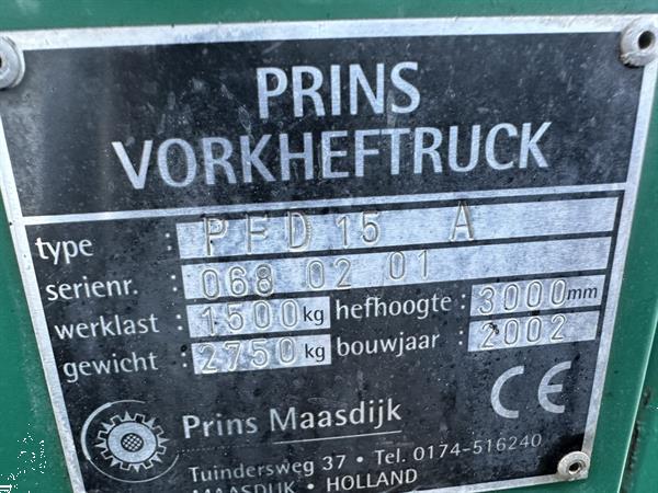 Grote foto prins pfd15 a heftruck diesel 1500 kg. agrarisch heftrucks