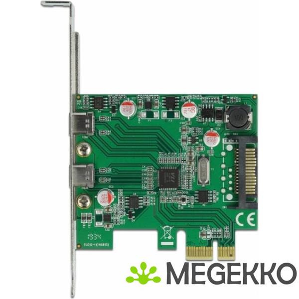 Grote foto delock 90493 pci express x1 kaart naar 2 x externe usb 5 gbps usb type c female computers en software overige computers en software