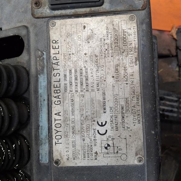 Grote foto toyota 7 fdf25 diesel heftruck shift triplo vorkversteller agrarisch heftrucks