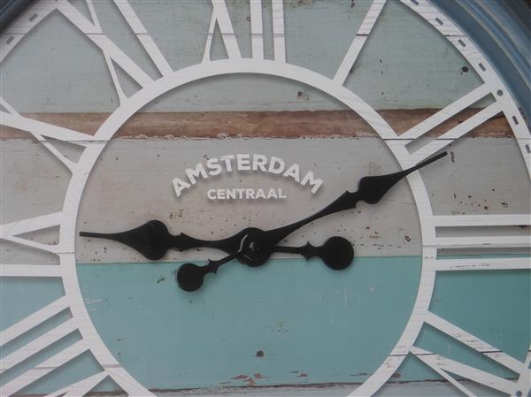 Grote foto grote wandklok amsterdam centraal 55cm huis en inrichting klokken