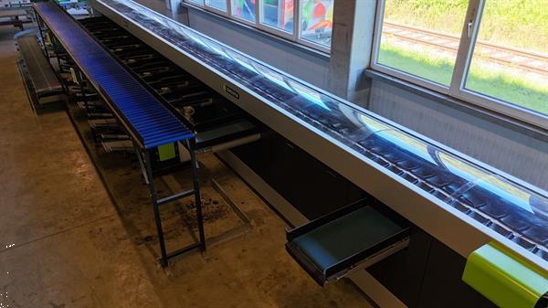 Grote foto greefa combisort fruit en appelsorteermachine 2 lijnen met waterdumper automatische dozenvullers e agrarisch tuinbouw