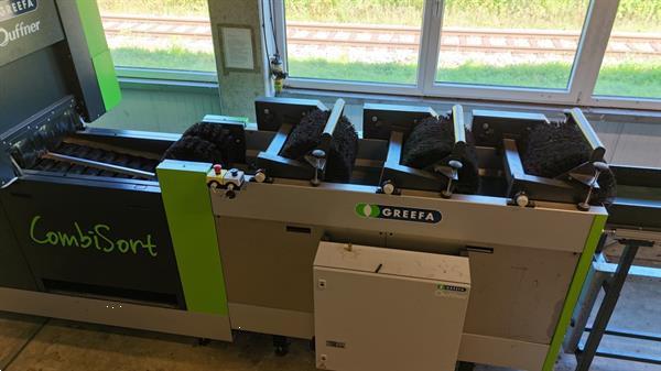 Grote foto greefa combisort fruit en appelsorteermachine 2 lijnen met waterdumper automatische dozenvullers e agrarisch tuinbouw